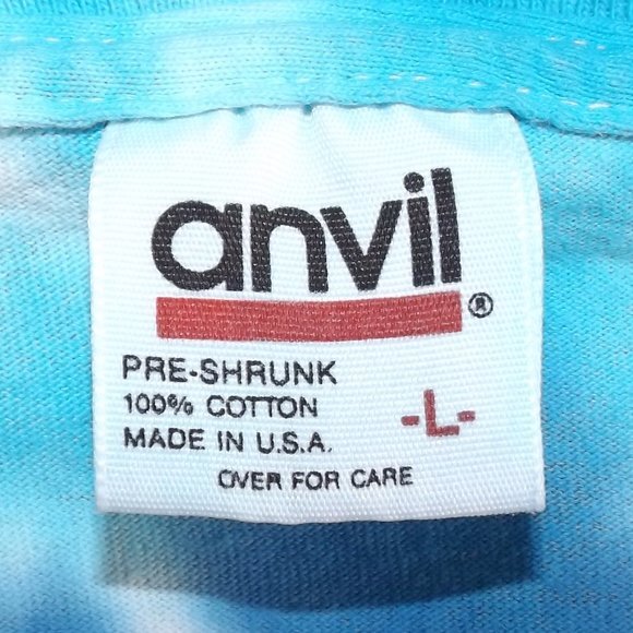 Vtg GRATEFUL DEAD Cropped Tee, L, Blue Tie-dye, Long sleeve, Skiing Skeleton - Picture 14 of 15